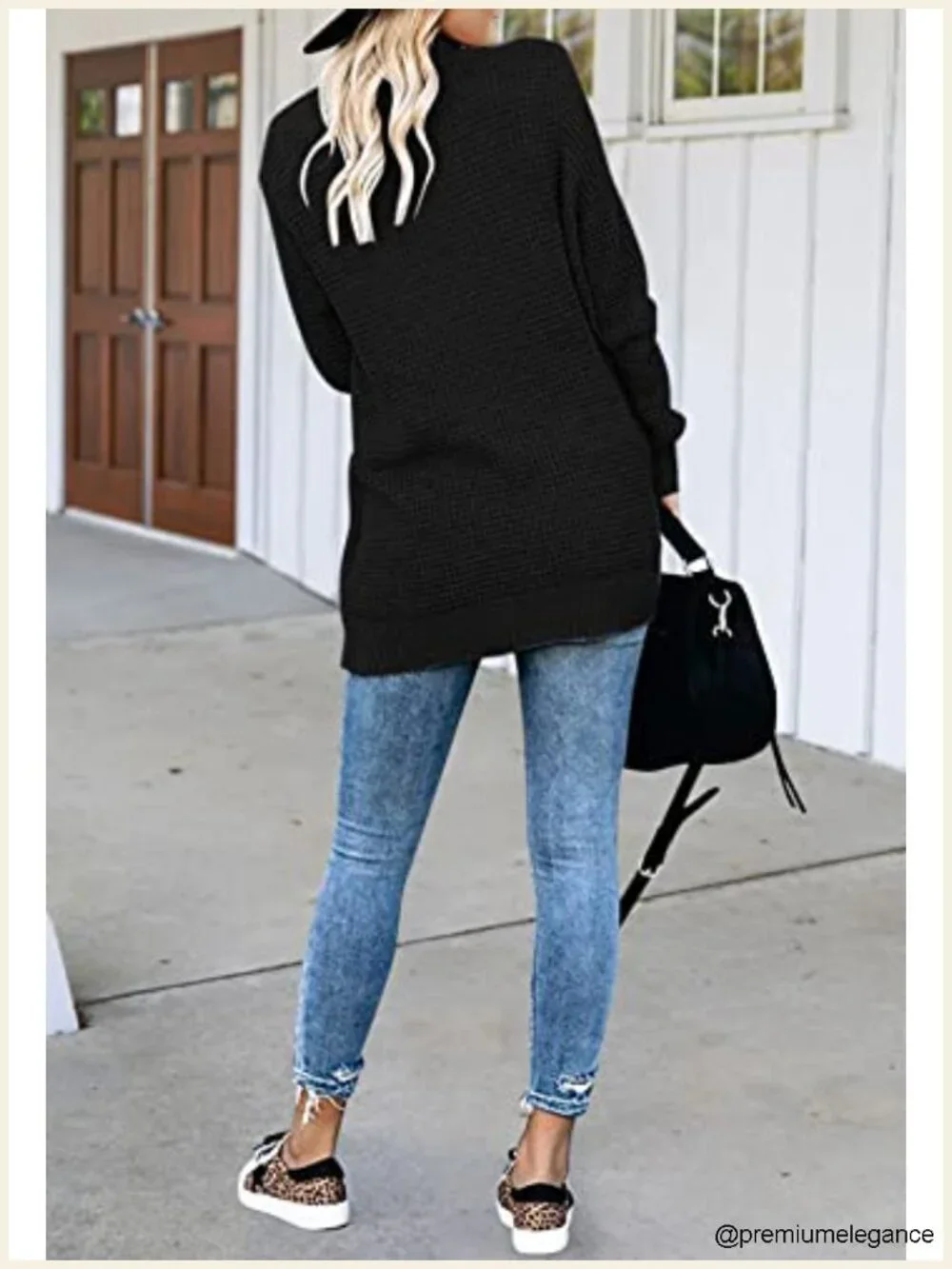 Womens Long Sleeve Open Front Cardigan Chunky Knit Draped Sweater Coat with